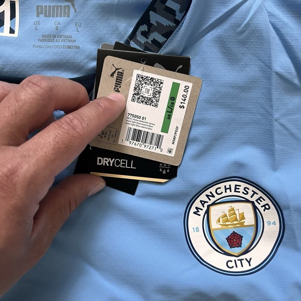 Manchester City Puma 2024/25 Mens Authentic Home Jersey Large 775050-01 NWT - Picture 8 of 10